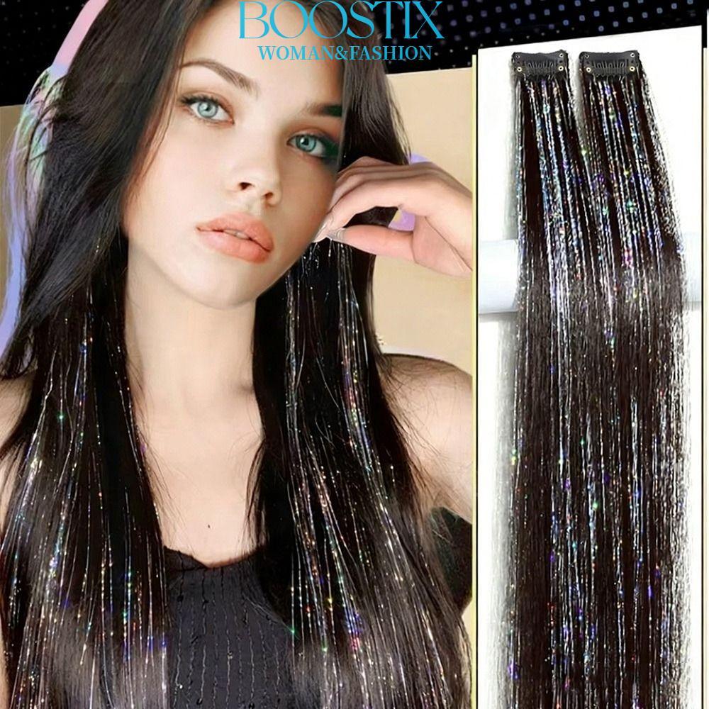เพิ่มคลิปลงบนผม ทิงเซลสังเคราะห์สีเงา เสริมลุคแฟชั่นสำหรับทุกวัน