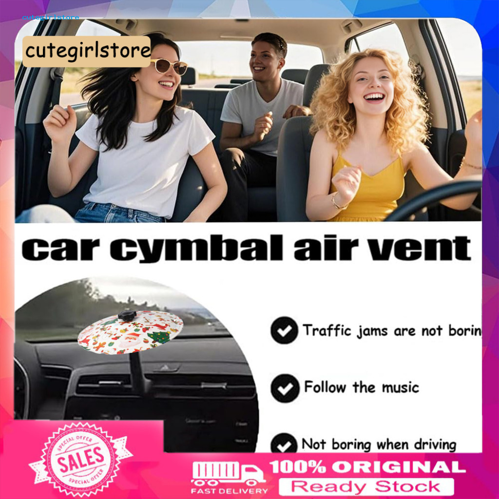 Cute_ Car Crash Cymbal Compact Vent Cymbal Car Vent Cymbal Percussion Toy – Fun Dashboard Drum Acces