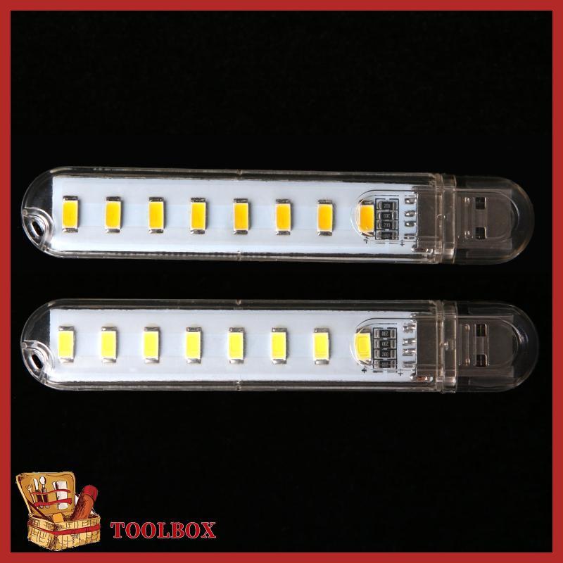 TOOLBOX Mini Mobile Power USB LED Lamp DC 5V 8 LED คอมพิวเตอร์แบบพกพา USB Gadget Lighting