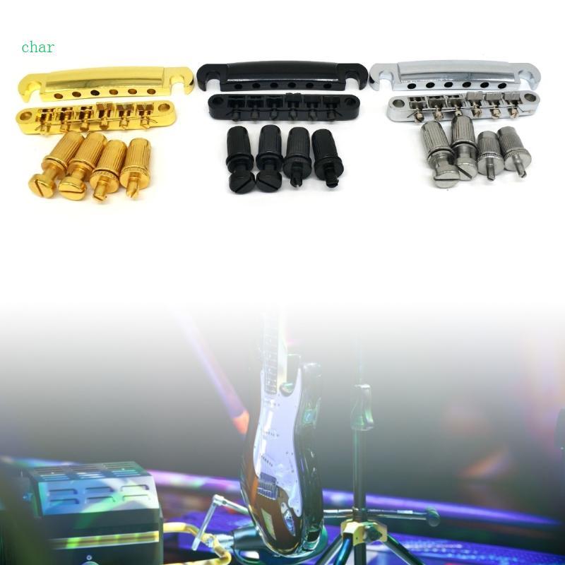 Char 6 Strings Tune O-Matic Guitar Bridge และ Tailpiece พร้อมสตั๊ดสําหรับกีตาร์ไฟฟ้า