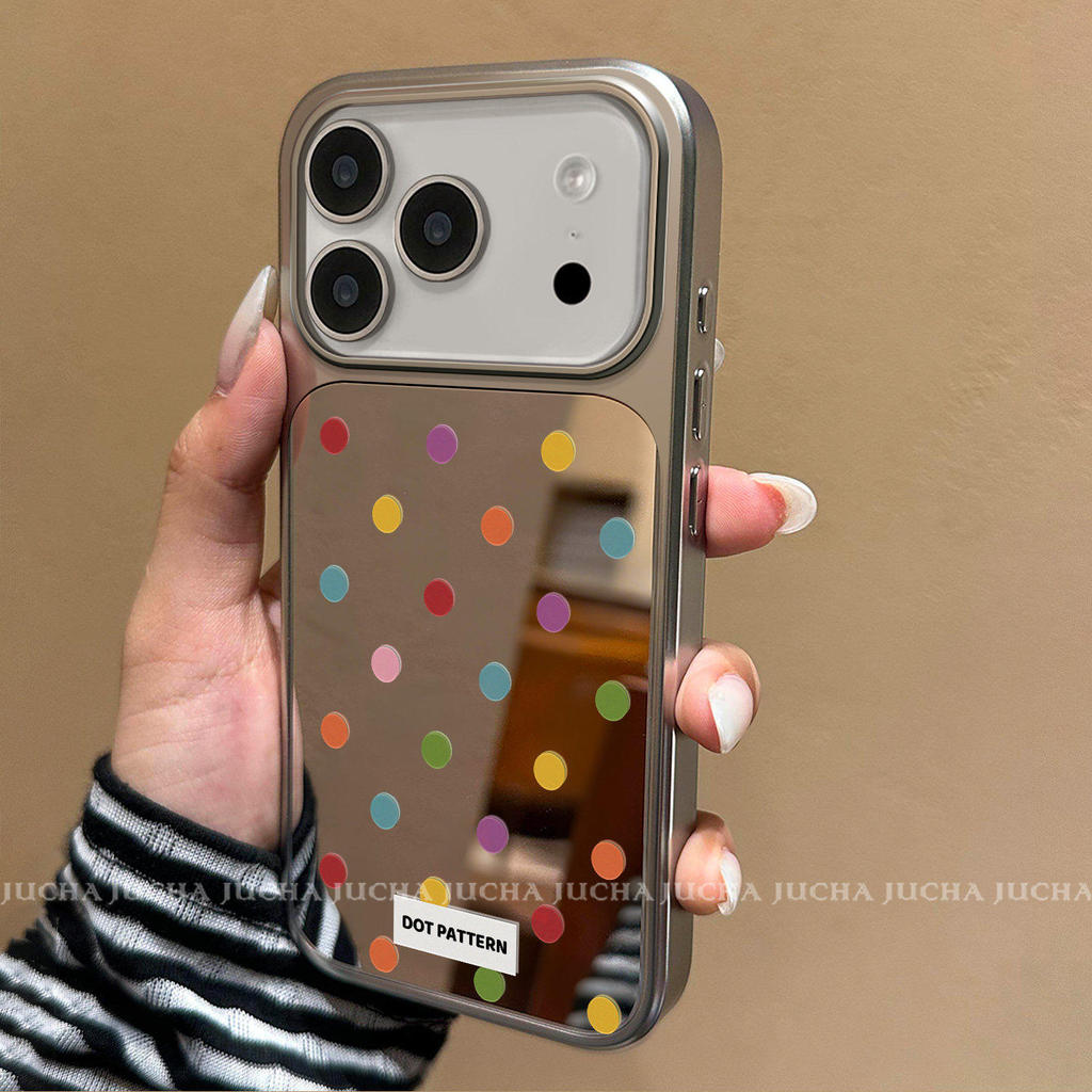 เคสโทรศัพท์กระจกลายจุดสไตล์เกาหลีเหมาะสําหรับเคสป้องกัน iPhone 17 Pro/17 Promax, เคสโทรศัพท์ Apple 16, ป้องกันแม่เหล็ก 16 Promax – โปรปัง