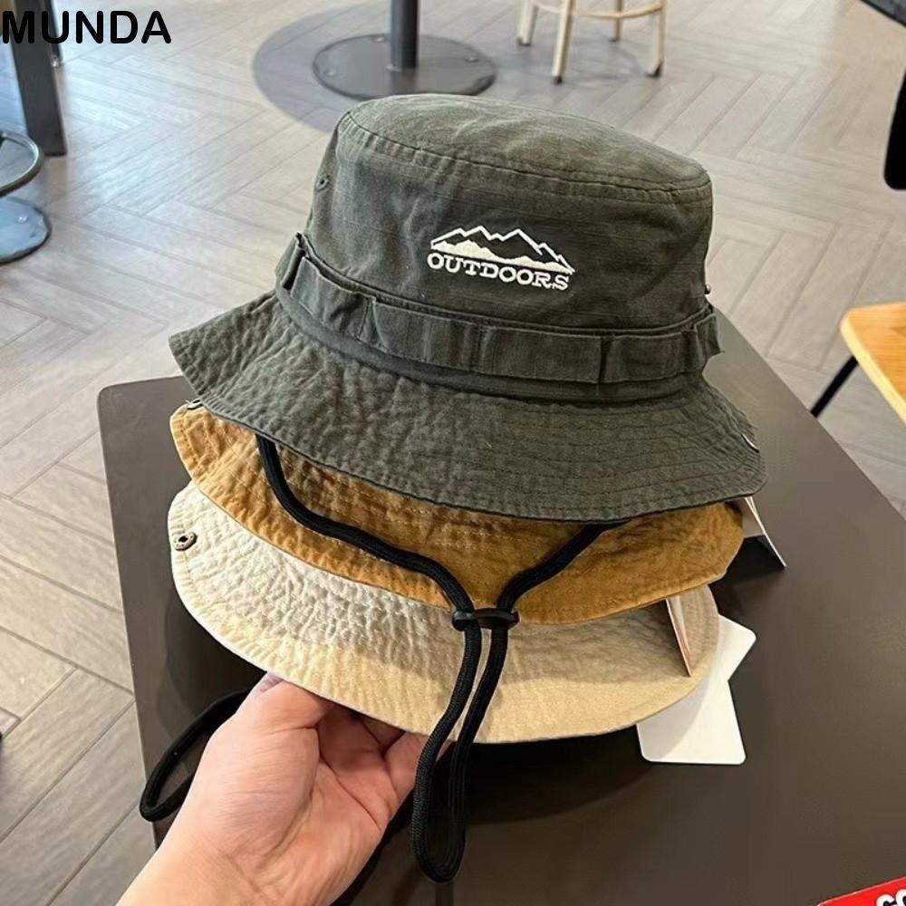 หมวกท่องเที่ยว MUNDA สีทึบป้องกันแสงแดด สำหรับการปีนเขาและกลางแจ้ง