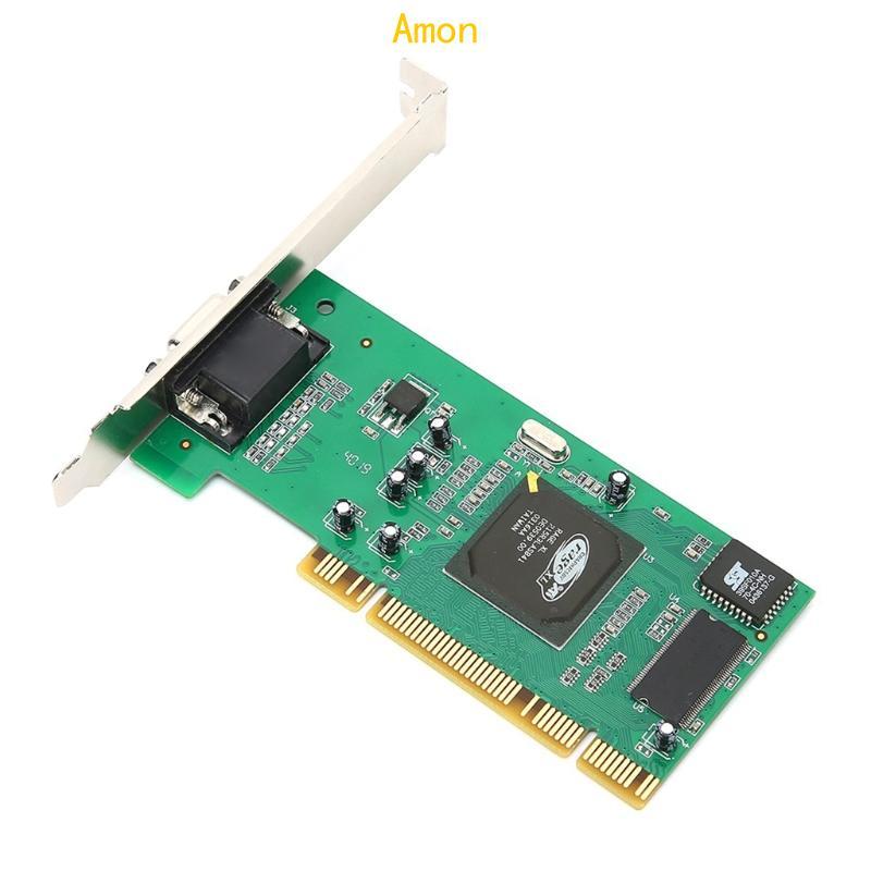 Amon VGA Video Card ATI Rage XL 8MB PCI VGA กราฟิกการ์ด Multi-Display การ์ดรถแทรกเตอร์