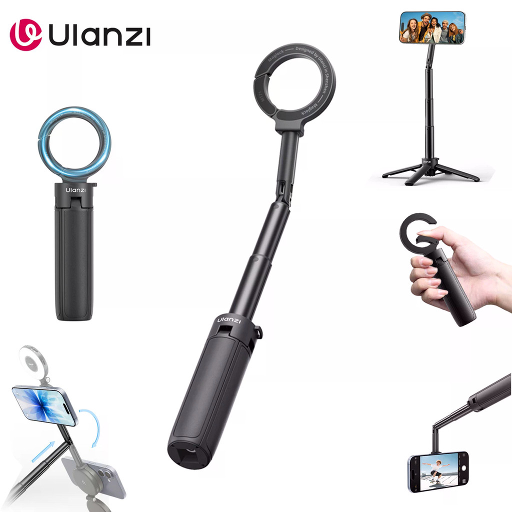 Ulanzi MT71 MagLock Mini Selfie Stick 4 ส่วนเสาขยายอุปกรณ์เสริมโทรศัพท์มือถือขาตั้งกล้องสําหรับ Vlog