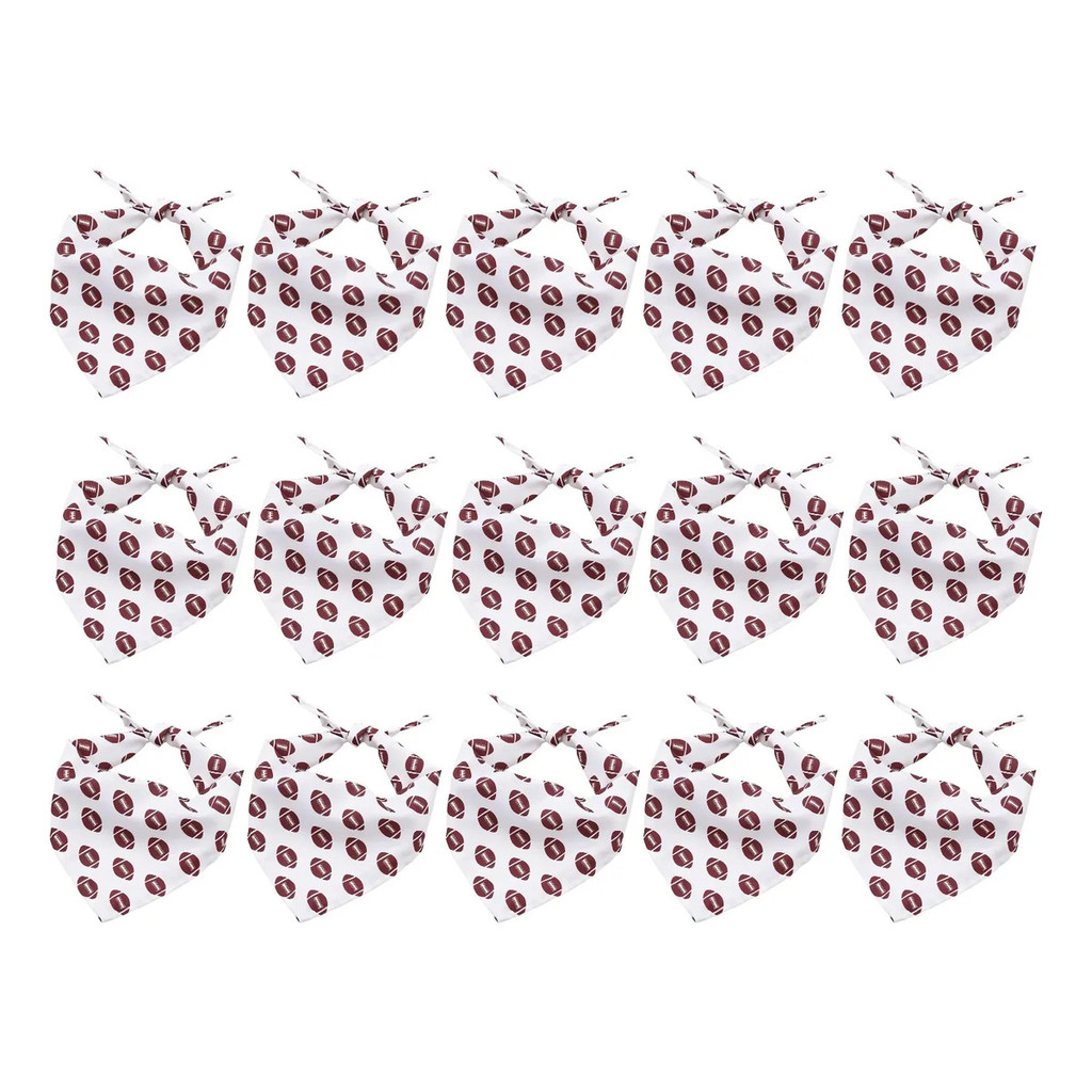 (15 ชิ้น) Rugby Print Pet Bandana Football Sports Accessories