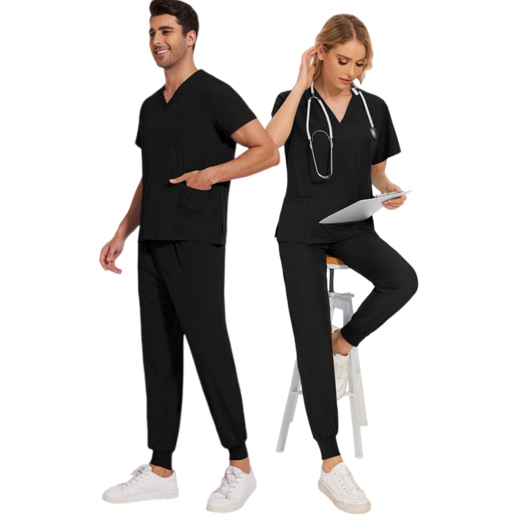 สองชิ้น Unisex หลังคลอดศูนย์ร้านเสริมสวยพยาบาลพนักงานสตรี Matte Care Uniform S