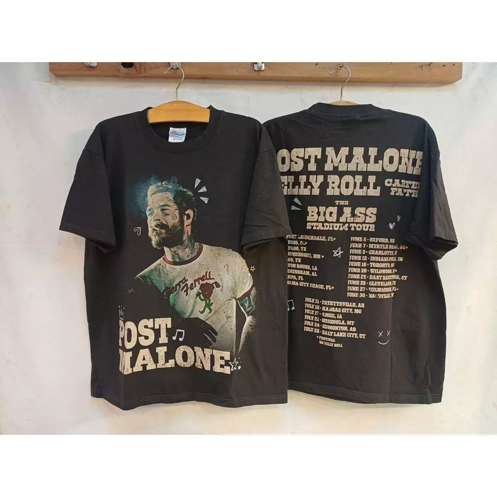 เสื้อลาย Post Malone Big Ass Tour – Vintage Concert Tee (ป้าย Hanes)