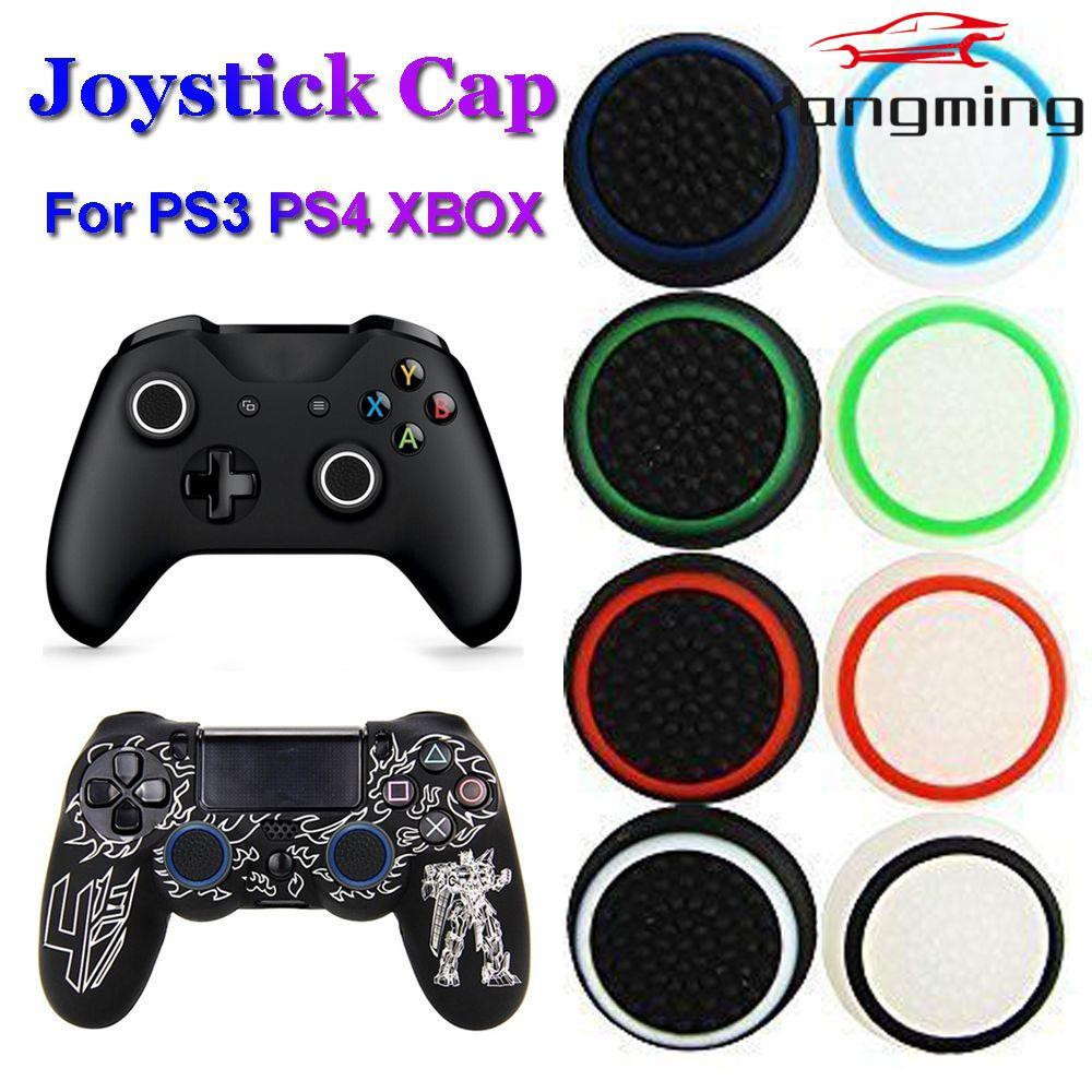 YANGMING 4 ชิ้นจอยสติ๊กหมวกเกม Anti-slip Thumb Stick Grip สําหรับ PS3 PS4 XBOX One