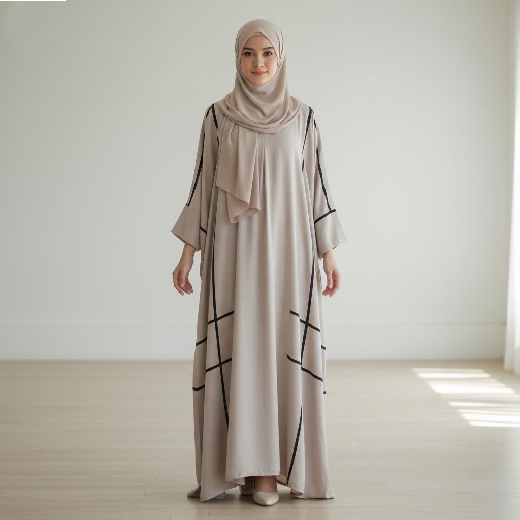 Abaya Gamis วัสดุเรยอน Ld 130 Simple ผู้หญิงศึกษาอิสลามพรีเมี่ยม Cool Jumbo Eid ชุด