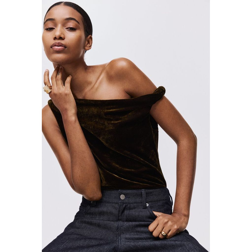H&M(เอชแอนด์เอ็ม) เสื้อเปิดไหล่ข้างเดียว Women One-shoulder top 1313911_1