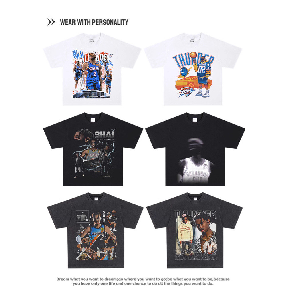 [มีสินค้า] เสื้อยืดแขนยาวและแขนสั้น SGA Alexander ลายบาสเกตบอลอเมริกัน คอเล็ก สไตล์เรโทร ผลิตจากผ้าฝ