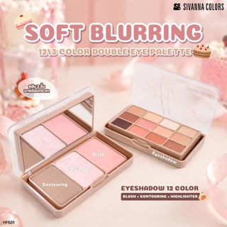 Sivanna Colors Soft Blurring Color Double Eye Palette HF620 สิวันนา พาเลทแต่งหน้า บรัชออน คอนทัวร์ ไฮไลท์
