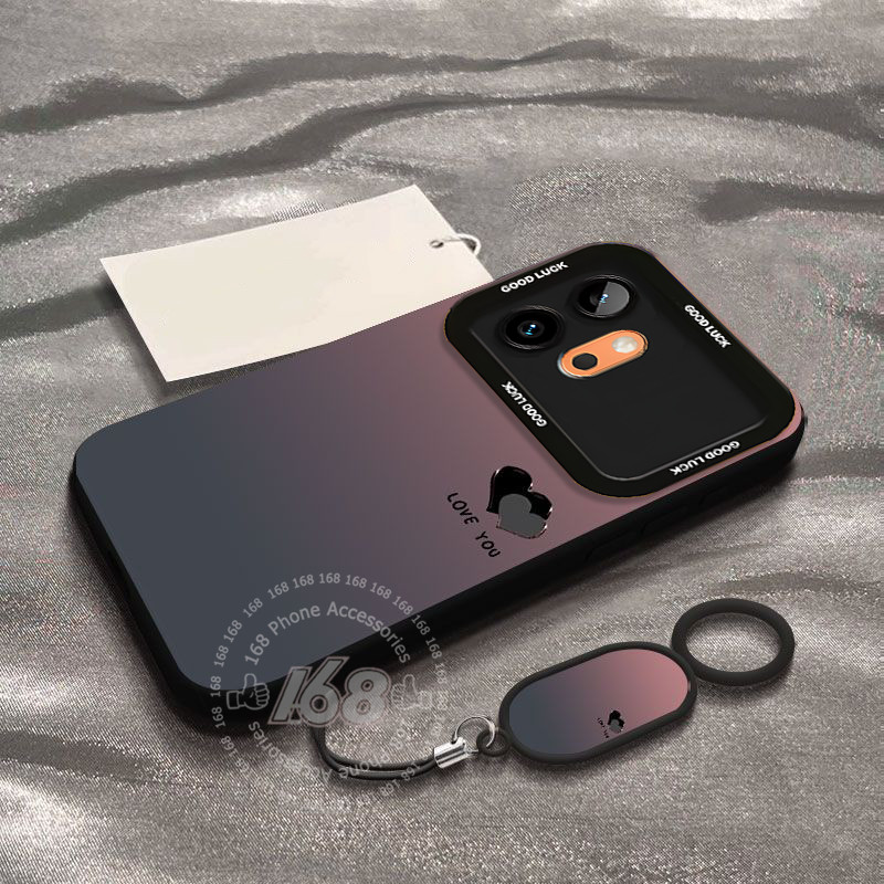 เคส Honor 600 5G เคส Honor 600 Pro เคสกันกระแทกรูปหัวใจไล่เฉดสียางซิลิโคนอ่อนนุ่มด้าน พร้อมสายคล้องโทรศัพท์หนัง กันรอยนิ้วมือ สำหรับผู้หญิง สาวนักเรียน
