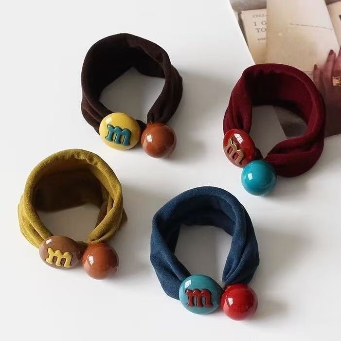Sweet M Bean Hair Tie น่ารักการ์ตูนรอบผม Tie All-Match ไม่เจ็บผมความยืดหยุ่นสูง Classy อุปกรณ์เสริมผม Headdress