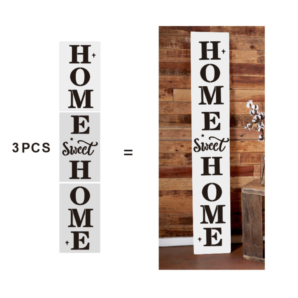 H HOME แม่แบบบ้านหวาน ไม้บรรทัดกลวง WELCOME ยี่ห้อ WELCOME ลายฉลุ