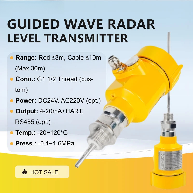 26G Guided Wave Radar Level Sensor 4-20 mA HART Explosion Proof Liquid Tank Industrial Radar Level T