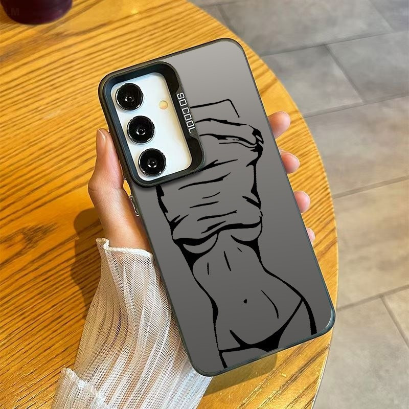 Line Beauty เคสโทรศัพท์อินเทรนด์พรีเมี่ยม Samsung A06/A14/S22/S23FE/S24ULTRA/S25PLUS/A05/A355G/M14 4