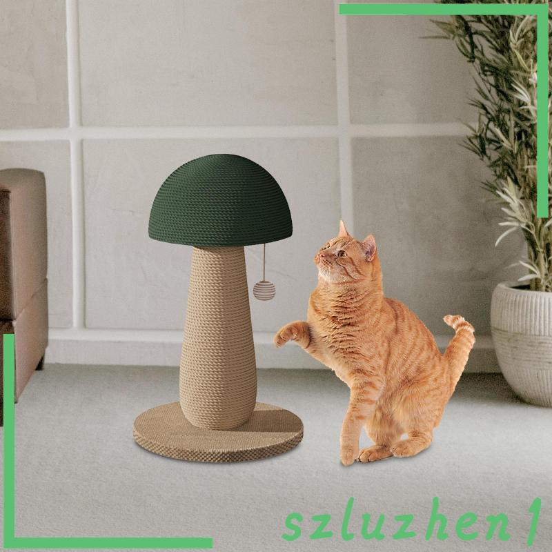 [Szluzhen1] Cat Scratch Post Cat Interactive Toy with Ball Grind Claw Sisal Scratch Post เห็ด