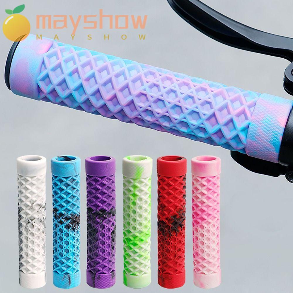 MAYSHOW 1 คู่ Grips มือจับจักรยานเสือภูเขา กันลื่น Ergonomic ทนทาน สําหรับแฮนด์จักรยาน