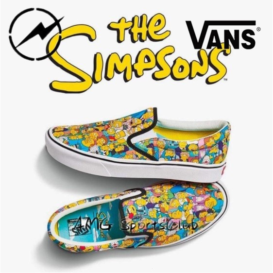 [hhamm] Vans Slip-on Vans Co-branded Cartoon The Simpsons, Fashion Skate Shoes Canvas Shoes Couple S