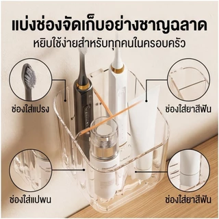 ชั้นวางของติดผนังห้องน้ำ กล่องเก็บของในห้องน้ำ ที่วางแปรงสีฟันและที่วางแก้วช่วยเพิ่มความสวยงามให้กับห้องน้ำสไตล์โมเดิร์น