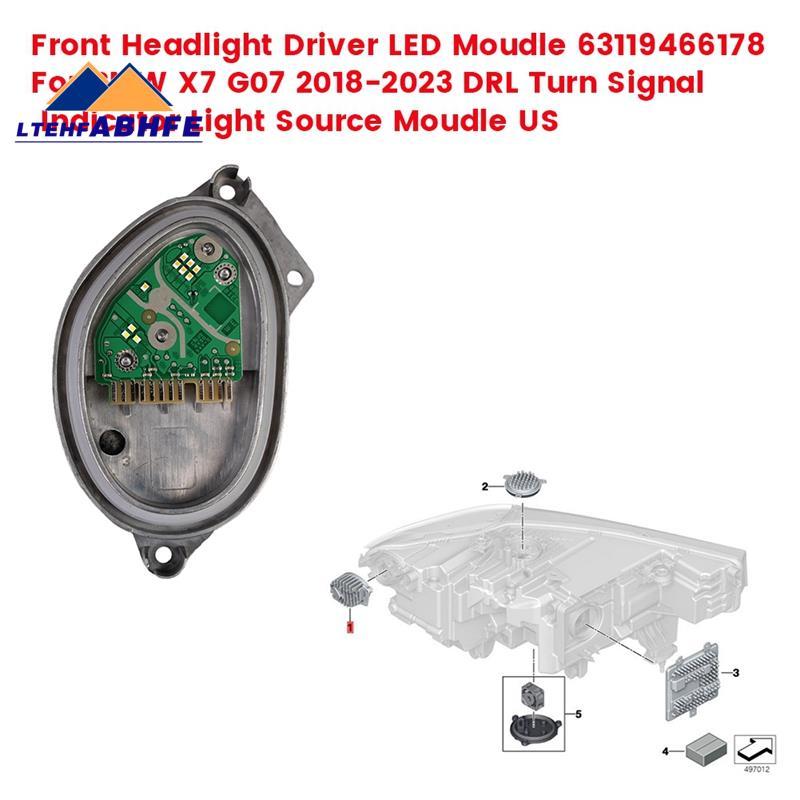[ขายร้อน L]ไดรเวอร์ไฟหน้าด้านหน้า LED Moodle สําหรับ X7 G07 18-2023 DRL ไฟเลี้ยวแหล่งกําเนิดแสง Moud