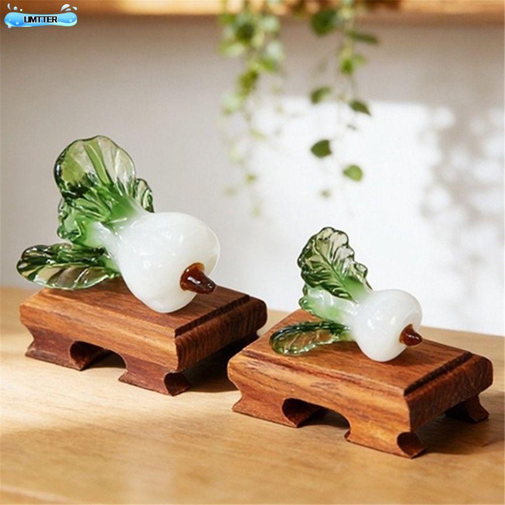 UMTTER คริสตัลตกแต่งโต๊ะ, Bok Choy รูปร่างแก้วเป่า Bok Choy, การออกแบบความเจริญรุ่งเรือง Bok Choy เค