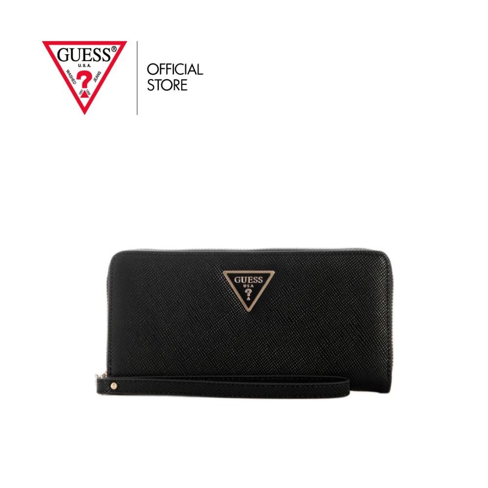GUESS กระเป๋า รุ่น ZG7459146 LAUREL II SLG LARGE ZIP AROUND ZIP WALLET สีดำ