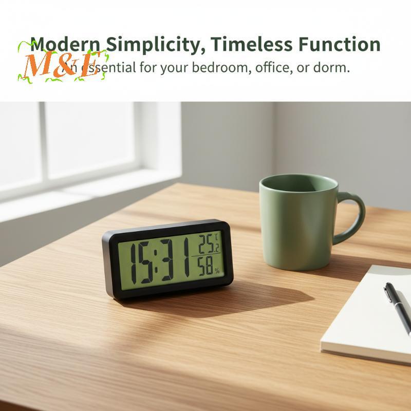 [M&E] Digital Alarm Clo Large Display Modern Simple Smart Electronic Table Clo สําหรับห้องนอน Home Office Desk Decor Accessories [ใหม่]