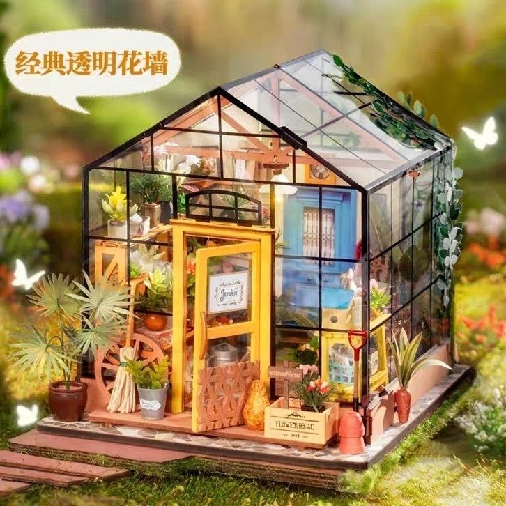 Ruolai diy Hut Becca Bakery Bookend Hand-Assemped Room รุ่นของขวัญวันเกิดสาว