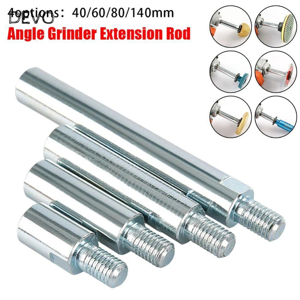 DEVO 1 ชิ้น Extension Rod, Shaft M10 ด้ายเครื่องบดมุมอะแดปเตอร์ Rod, 40/60/80/140 มิลลิเมตรสําหรับรุ่น 100 125 เครื่องบดมุมขัดอุปกรณ์เสริมบดการเชื่อมต่อ Rod