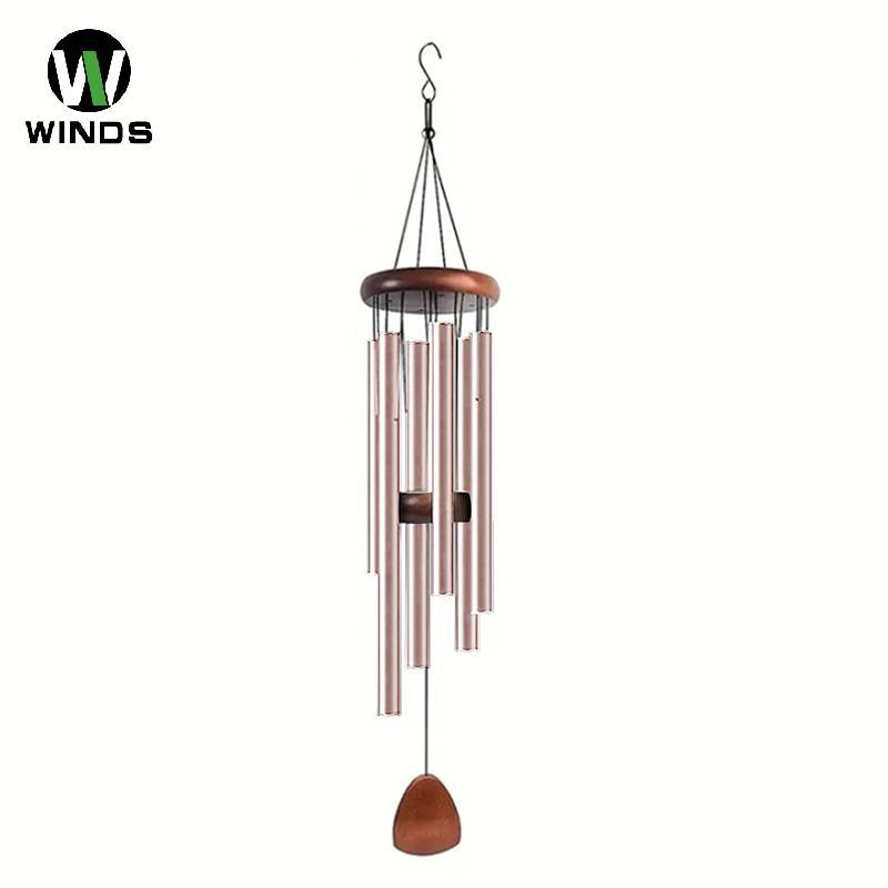 ODS 26 นิ้ว Echoing อลูมิเนียมลมตีระฆังไม้หรูหราแขวนแท็กสําหรับระเบียงทางเดิน Patio Decor OD