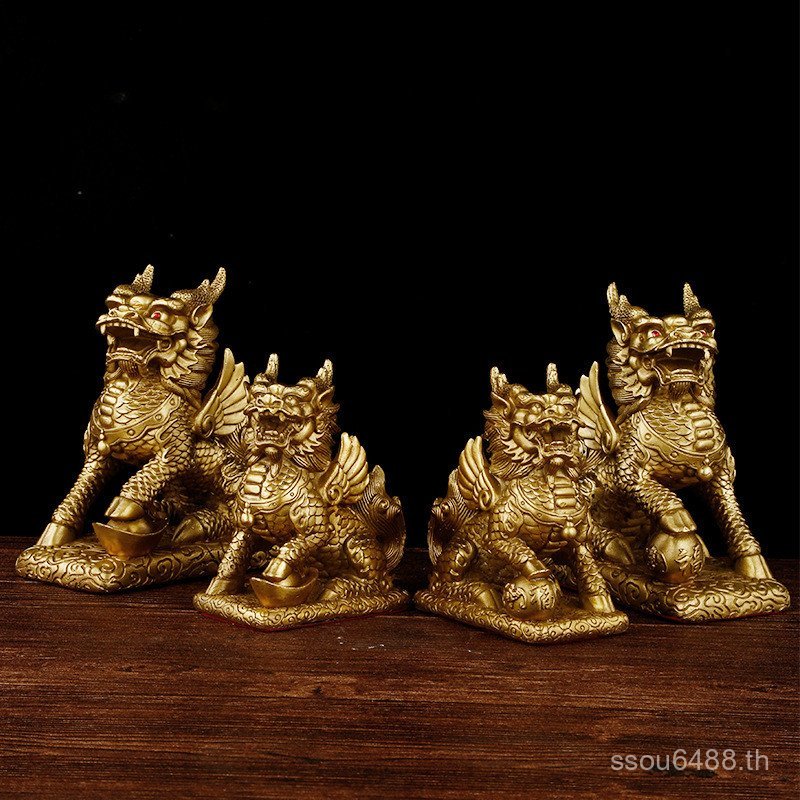 Kirin Crafts Copperware ของขวัญขายส่งทองแดง Kirin ความมั่งคั่งทองแดงคู่ Kirin ผู้ผลิตเครื่องประดับทอ