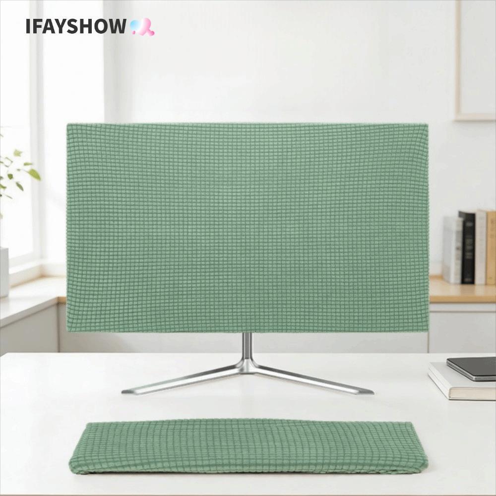 IFAYSHOW ผ้าคลุมกันฝุ่น, ผ้าคลุมคอมพิวเตอร์สีทึบผ้า, สากลหนา 27-30 นิ้วฝาครอบป้องกันครอบคลุมเต็มรูปแบบจอภาพหน้าจอ