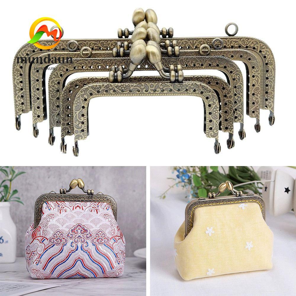 MUNDAUN คลัชสีintage พร้อมกรอบโลหะ และตัวล็อกแบบกด สำหรับงานฝีมือ