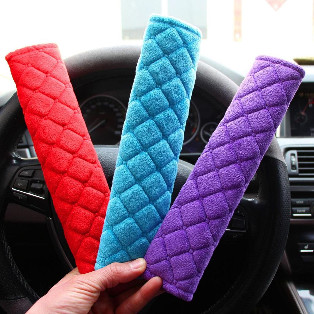 Universal รถนุ่มเข็มขัดนิรภัยหลายสี Auto เข็มขัดอุปกรณ์เสริม Warm ไหล่ที่นั่ง Plush T8z7