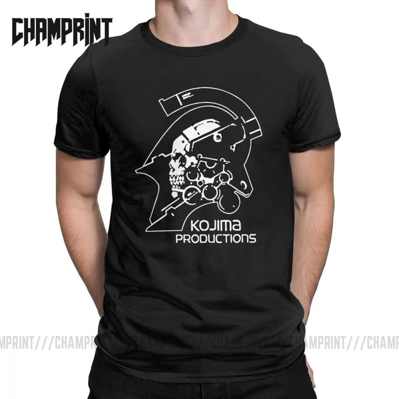 เสื้อยืดผู้ชายลาย Metal Gear Kojima Productions MGS Hideo Kojima เสื้อยืด Death Stranding ผ้าฝ้าย แข