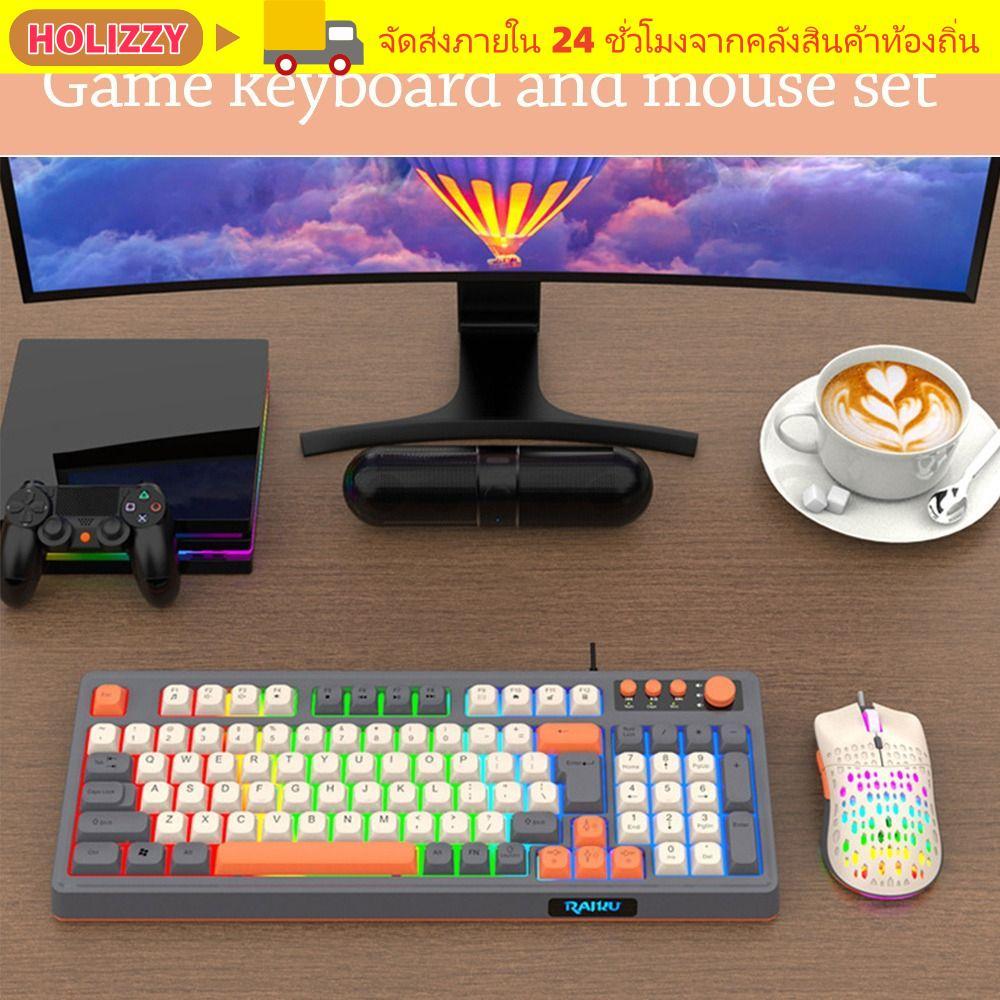 คีย์บอร์ด HOLIZZY RAID T98, เค้าโครง 98 คีย์ชุดเมาส์คีย์บอร์ดแบ็คไลท์, การเชื่อมต่อ USB ส่องสว่างเกม