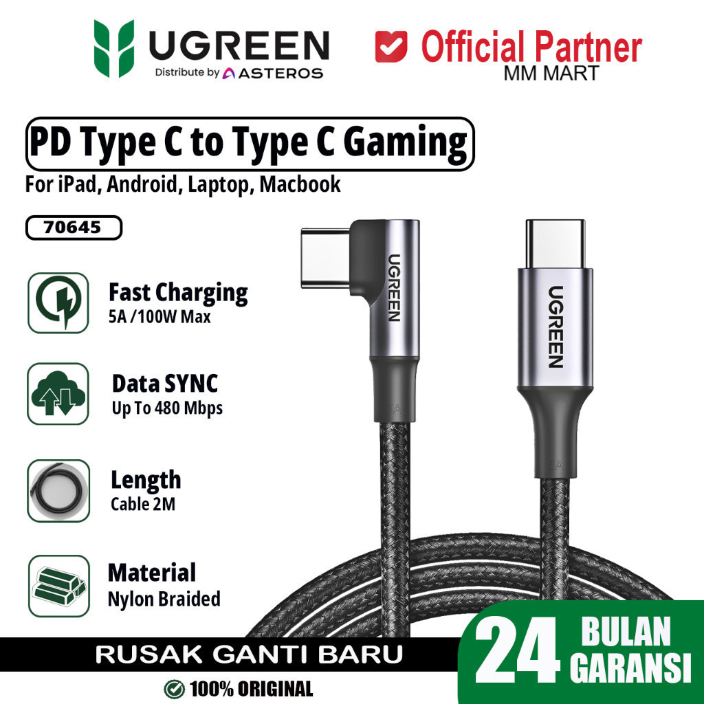 SIKU UGREEN PD Type C ถึง Type C ชาร์จเร็ว 100w 70643 70645 สายชาร์จสําหรับเล่นเกมดั้งเดิม