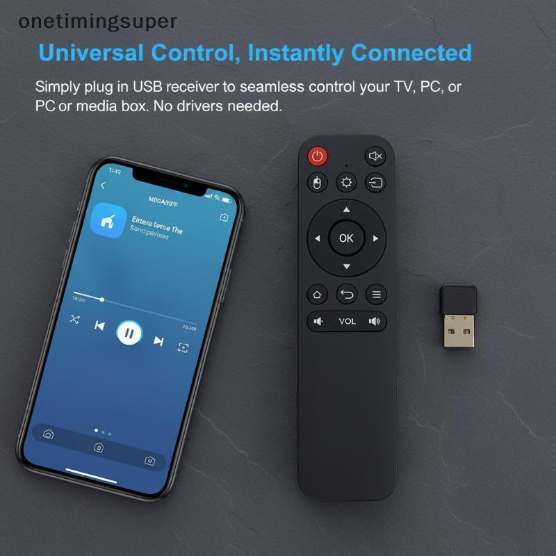 Onetimingsuper เมาส์ไร้สาย 2.4G สําหรับกล่องสมาร์ททีวี Android และ PC/TV พร้อมตัวรับสัญญาณ USB OTP