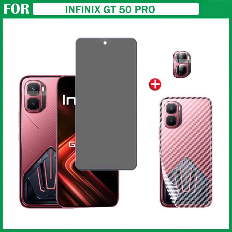 Infinix GT 50 Pro กระจกนิรภัย Infinix GT 30 20 10 Pro Anti-Spy กระจกนิรภัยป้องกันหน้าจอ+ฟิล์มเลนส์กล