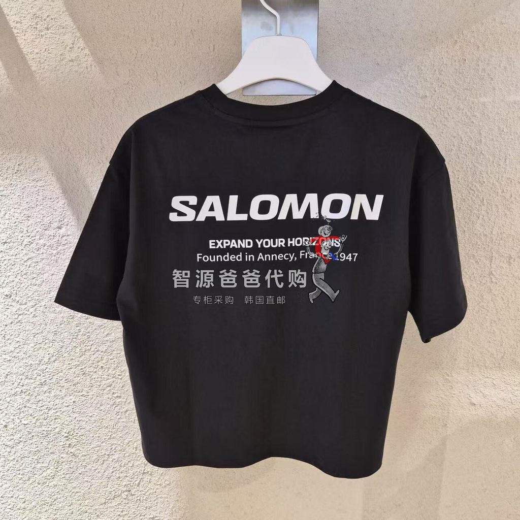 แซลมอน100% ผ้าฝ้ายพรีเมี่ยมพิมพ์ลูกเรือคอแขนสั้นเสื้อยืดเสื้อลําลอง 2HTS21 0512