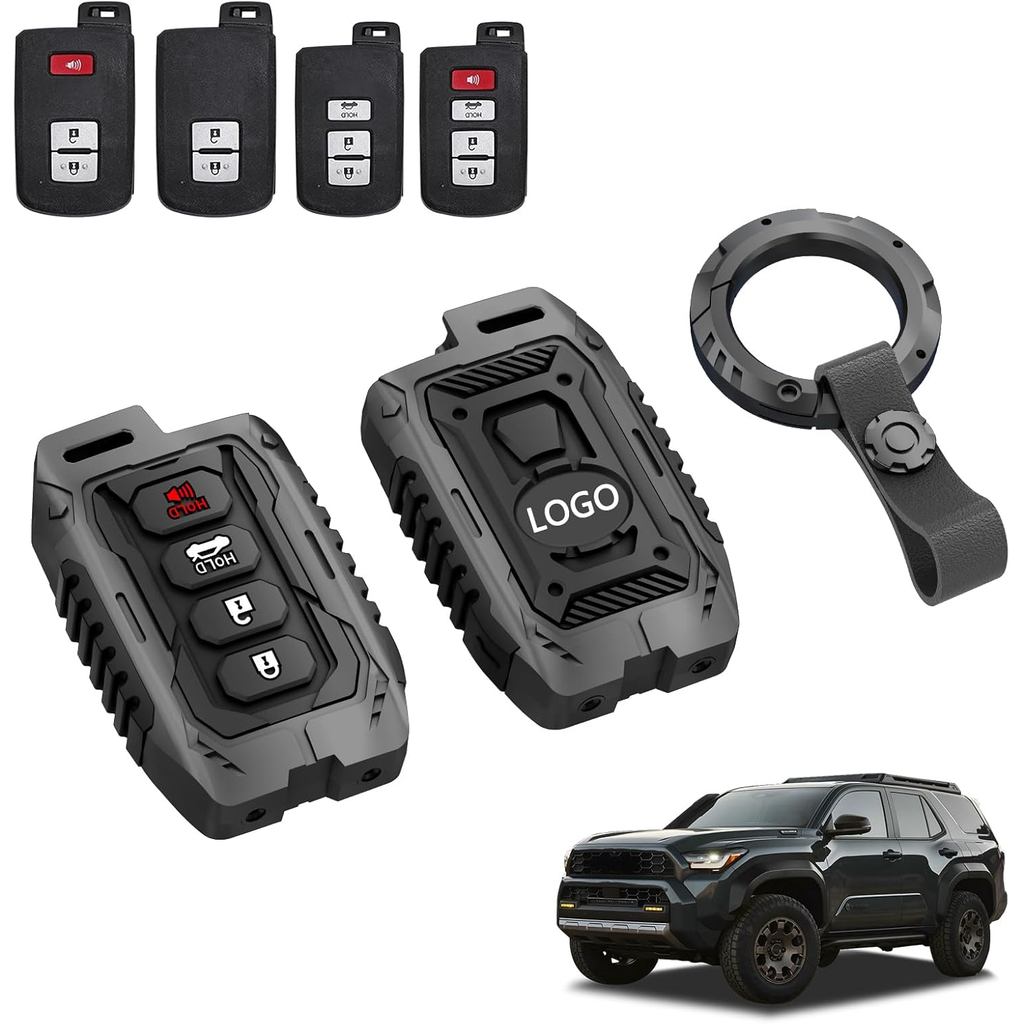Metal Key Fob Cover ใช้งานร่วมกับ 2016-2023 Tocoma/2020-2021 4Runner/2020-2021 tundra/2016-2018 RAV4