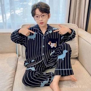 110-170CM ชุดนอนแยกชิ้นเด็กโทรุ่นใหญ่ ลายการ์ตูนน่ารัก เนื้อผ้าเบานิ่ม ไม่คัน เหมือนใส่ผ้าไหม ใส่ในบ้านหรือห้องแอร์ก็สบาย เหมาะกับส่วนสูง