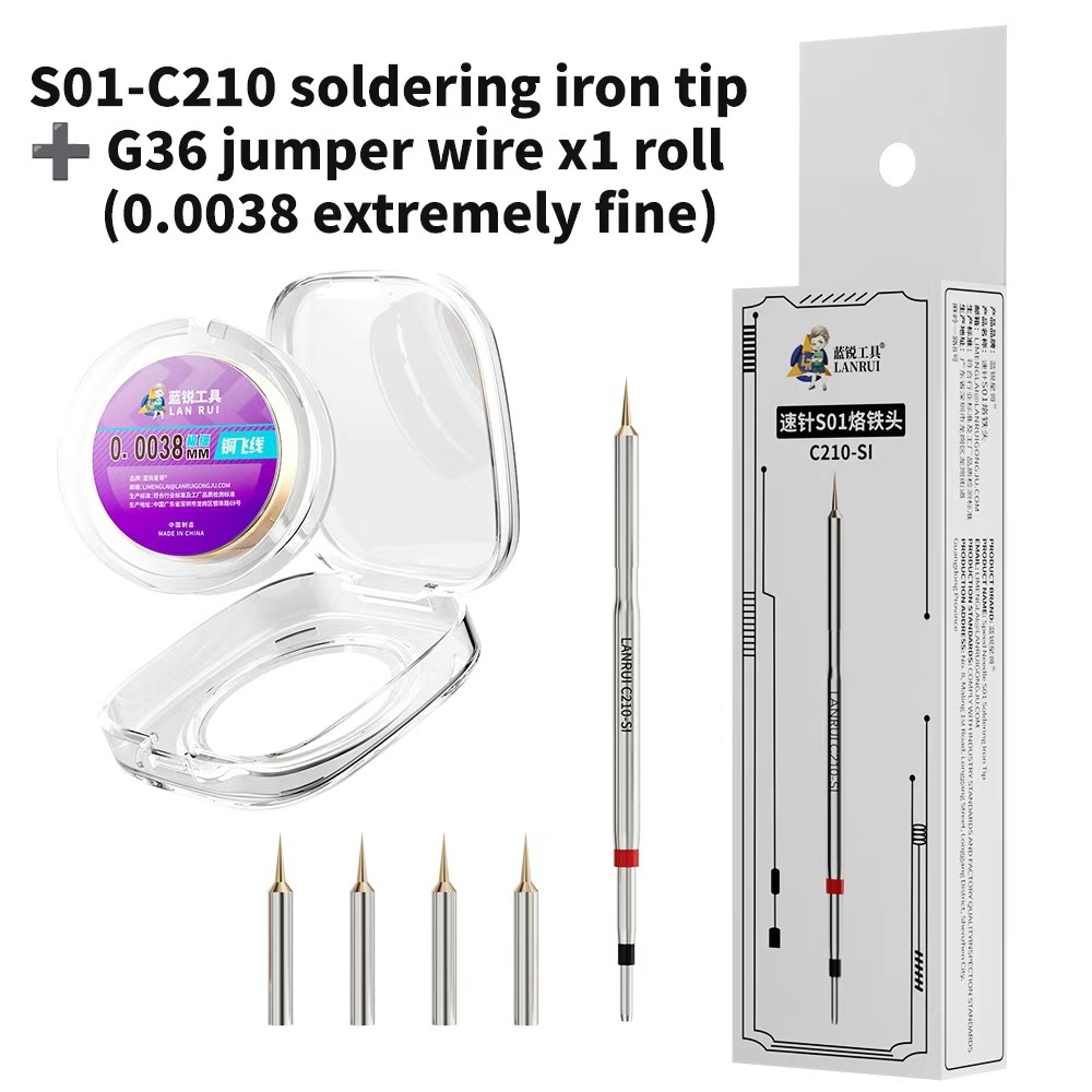 LANRUI S01 ความเร็วเข็ม C210 SI ปลายหัวแร้ง 5 เข็ม Ultra Sharp สําหรับเมนบอร์ดมือถือบัดกรีเคล็ดลับซ่อมเครื่องมือ