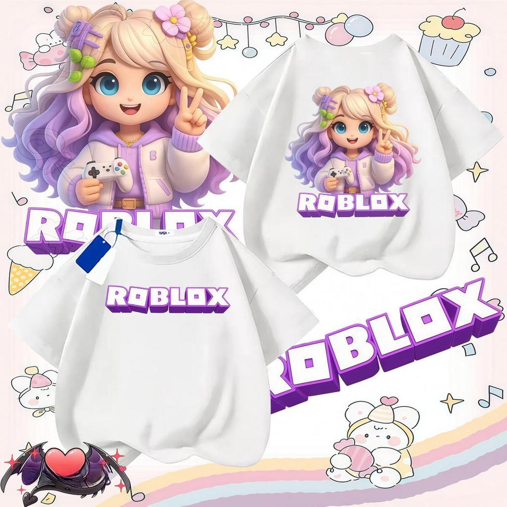 [COD]เสื้อยืดพิมพ์ลายใหม่ ROBLOX สำหรับเด็กผู้หญิง แฟชั่นปี 2026 แท้ ระบายอากาศได้ดี เสื้อเด็ก มีหลายสีให้เลือก เสื้อผ้า ราคา ถูกที่สุด ดีลบีเคเค แกลเลอรีภาพที่ 6