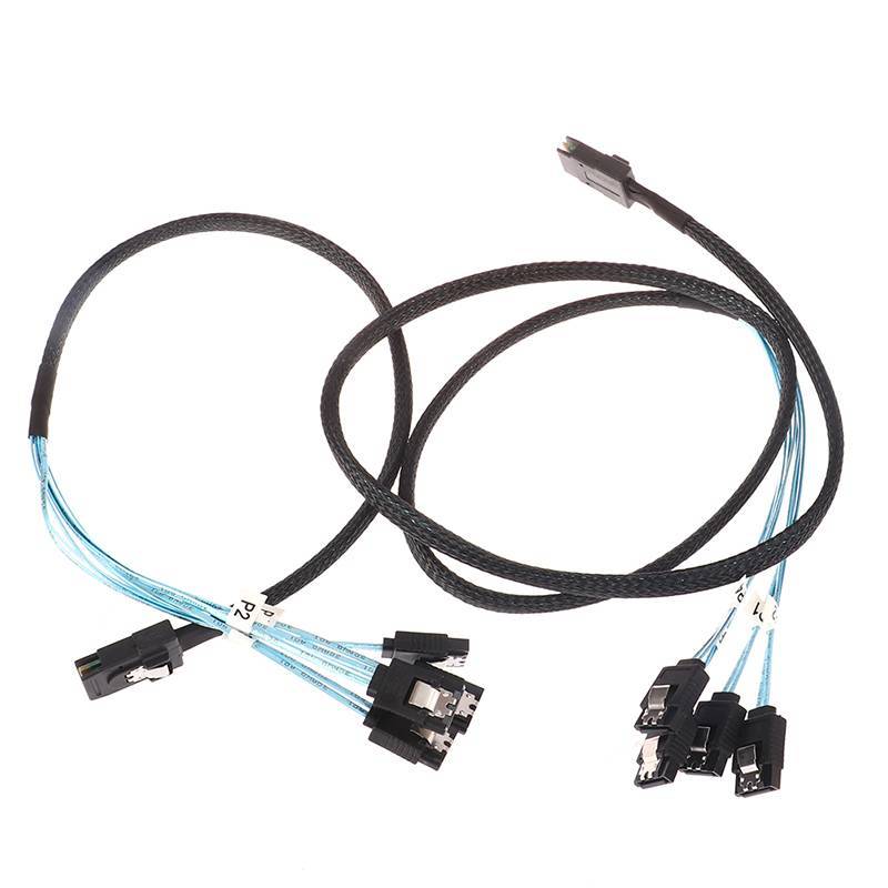 [kzn] สายเคเบิล SAS SATA Mini-SAS SFF-8087 ถึง 4 สาย SATA Mini SAS 4i SFF8087 36P ถึง 4 SATA 7P สายเ