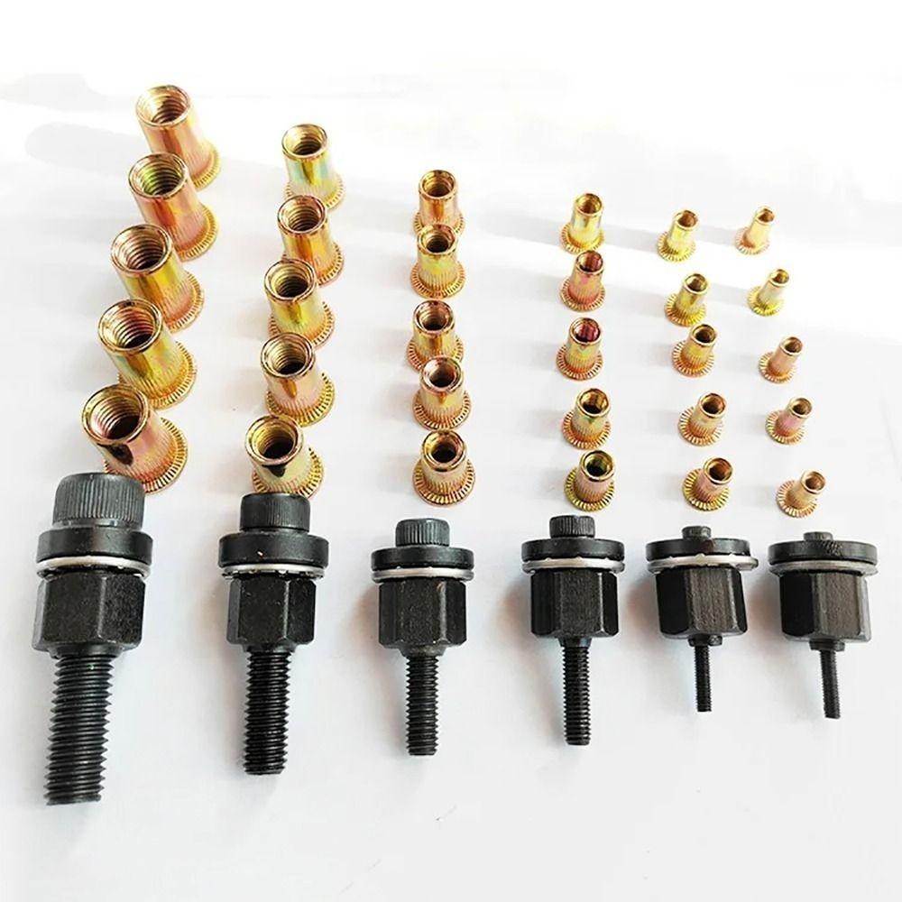 【33PCS】ชิ้น/เซ็ตคู่มือ Riveter ชุดยิงรีเวทนัทด้วยมือหรือสว่าน เครื่องยิงรีเวทนัท พร้อมรีเวทนัทและน็อต M3 M4 M5 M6 M8