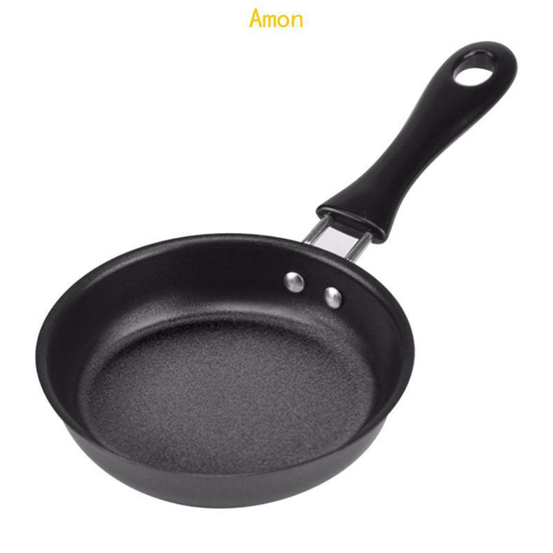 Amon Mini Cooking Pan กระทะเหล็กไม่ติดสําหรับเคลือบมือยาวแบบพกพา