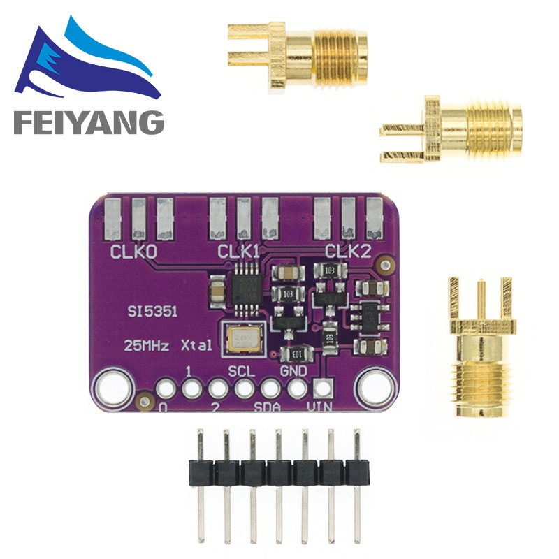 DC 3V-5V นาฬิกาสัญญาณเครื่องกําเนิดไฟฟ้าโมดูล CJMCU-5351 Si5351A Si5351 I2C 8KHz-160MHz